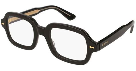 gucci frames gg 00370|Rectangular fit optical frame in black .